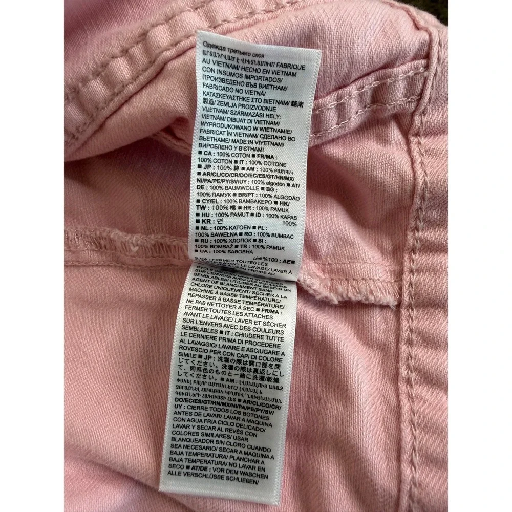 Gap Girls Pink Cotton Denim Trucker Jacket Cropped XXL 14-16 Retails $49.95